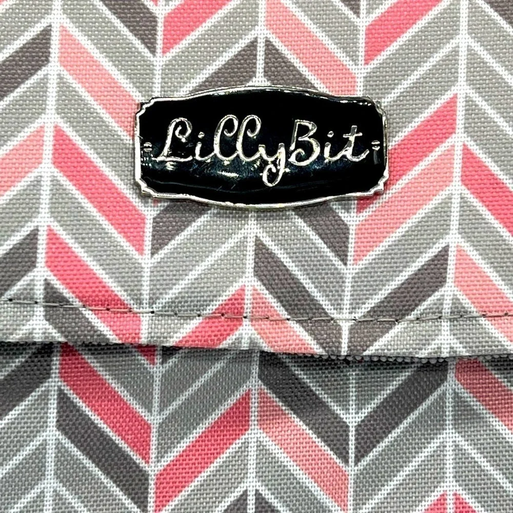 NEW Lillybet by Demdaco Diaper Clutch chevron pink&gray multiple way to …